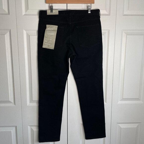 Everlane Uniform The Slim High Stretch Black Denim Jeans Men's Size 35x32 NWT - Picture 2 of 9